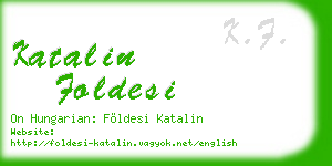 katalin foldesi business card